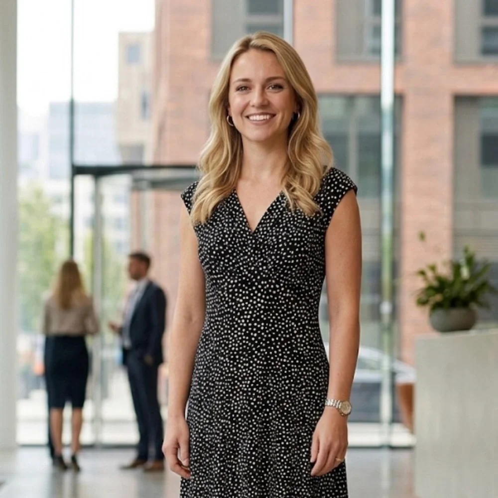 NWT Chaps Black and White Polka Dot Midi Dress size L - Picture 3 of 7